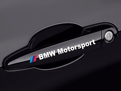 #ad 2x BMW Motorsport door handle white decal sticker logo E60 E90 E46 E39 $9.00