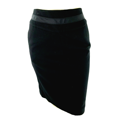 #ad Rebecca Taylor Size 4 Pencil Skirt Black Straight Silk Trim Career Pockets Work $24.99