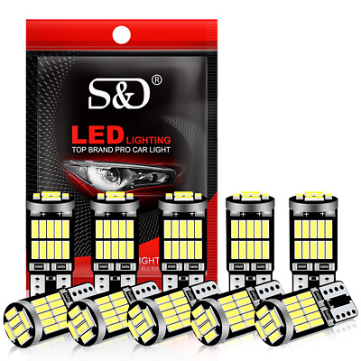 #ad 10x T10 LED Canbus Error Free Bulbs 26SMD 194 W5W Car Wedge Lamps Dome Map Light $6.71