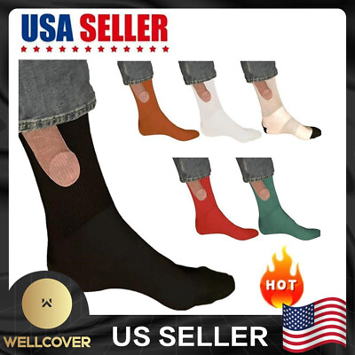 #ad quot;Show Offquot; PENIS Socks for Men NOVELTY JOKE FUNNY PRANK PRINTING US $6.33