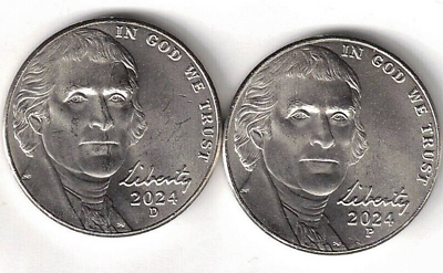 #ad 2024 DP Denver amp; Philadelphia Uncirculated Jefferson Nickel Five Cent Coins $3.95