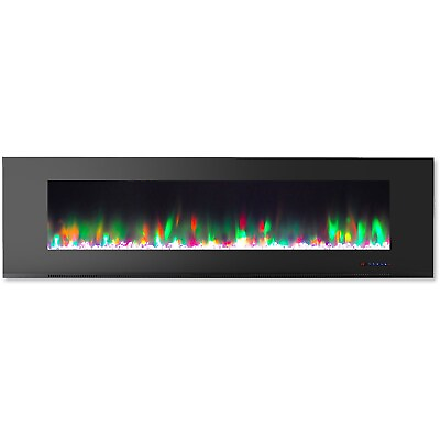 #ad Cambridge 72quot; Wall Mount Electric Fireplace in Black with Multi Color Flames and $528.99