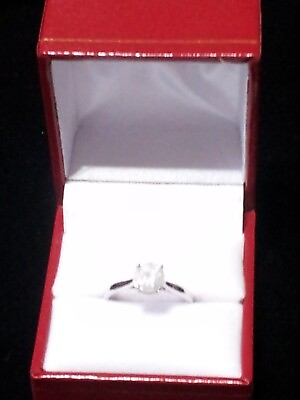 #ad 1.04 CARAT SOLITAIRE NATURAL DIAMOND ENGAGEMENT RING F COLOR SI3 SIZE 6.5 14K $1090.00