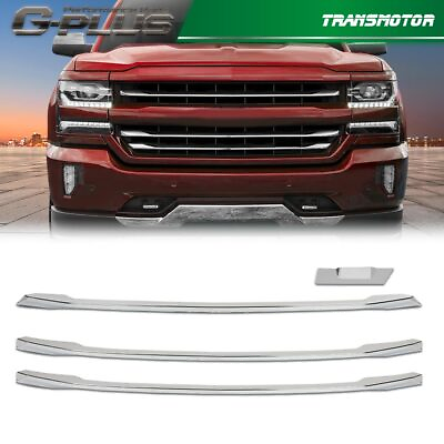 #ad Fit For 16 18 Chevy Silverado 1500 LT Z71 Snap On Grille Overlay Grill Cover $48.07