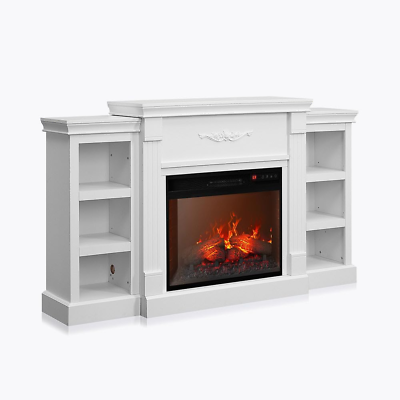 #ad Modern 70quot; Electric Fireplace Heater Mantel TV Stand amp; Media Entertainment Cente $660.36