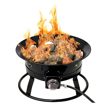 #ad Portable Propane Outdoor Gas Fire Pit W Cover amp; Carry Kit 19 Inch 58000 BTU $134.95