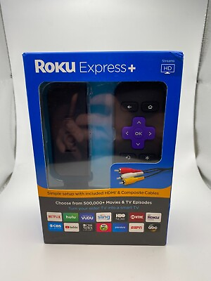 #ad ROKU EXPRESS 3910RW w Composite Cables amp; HDMI New Factory Sealed $124.99