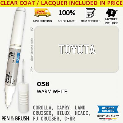 #ad 058 Touch Up Paint for Toyota White COROLLA CAMRY LAND CRUISER HILUX HIACE FJ C $14.99