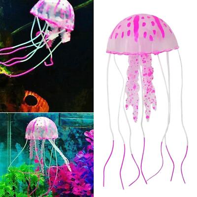 #ad Fish Tank Fluorescent Glowing Artificial Simulated Jellyfish Ornament $1.53