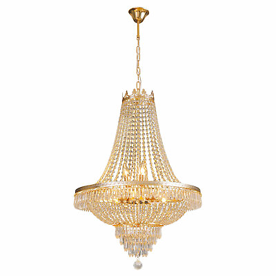 #ad Crystal Chandelier French Empire Large Foyer Ceiling Light Gold Pendant Lamp $162.50