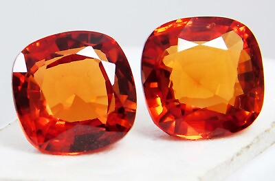 #ad Mexican Fire Opal Natural 19.70 Ct Orange Radiant Loose Gemstone Pair $29.43
