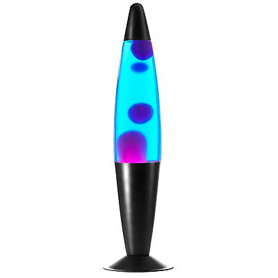 #ad 16quot; Galaxy Lava Motion Volcano Lamp Purple Wax in Blue Liquid Black Metal Base $15.00