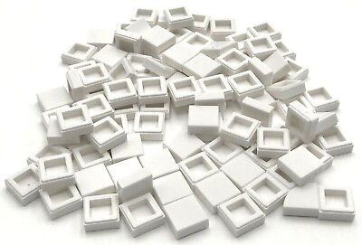 #ad Lego 100 New White Tiles 1 x 1 Flat Smooth Pieces $5.99