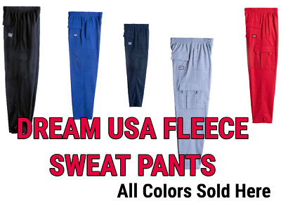 #ad Dream USA Fleece Cargo pants Sweats $42.99