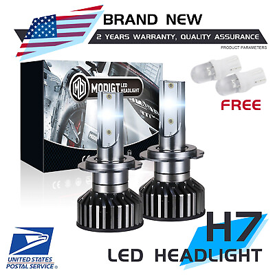 #ad 2PCS H7 LED Headlight Bulbs Conversion Kit High Low Beam 6000K 12000LM Fog Lamp $12.99