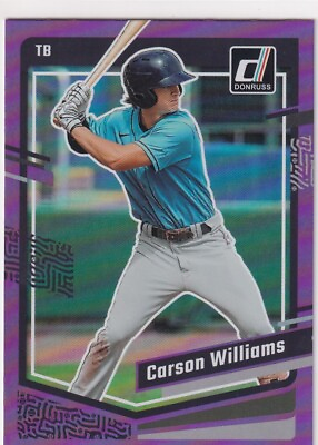#ad 2023 DONRUSS PURPLE RC CARSON WILLIAMS TAMPA BAY RAYS ROOKIE PARALLELS GE 4132 $4.97