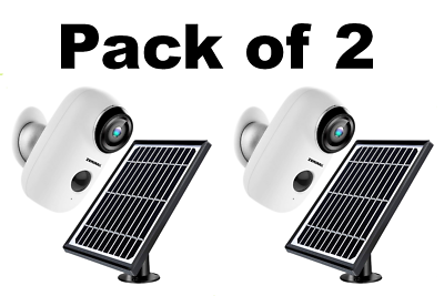 #ad Pack of 2 ZUMIMALL Solar Cameras Wifi Outdoor Night Vision Wireless Security Cam $79.99