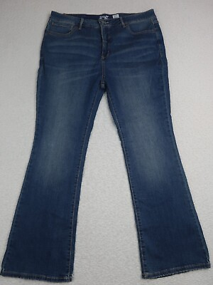 #ad Terra Sky Women#x27;s Jeans Size 16W Bootcut Medium Wash Blue Stretch High Rise $11.88