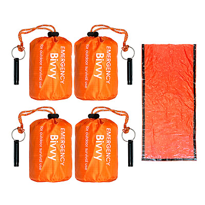 #ad 4PK Emergency Sleeping Bag Thermal Bivvy Waterproof Outdoor Survival Tent $20.99
