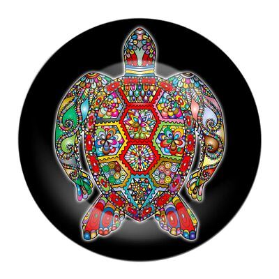 #ad Colorful Turtle Ceramic Designer Plate with Stand and Hook Wall Art Plate $112.50