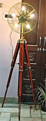 #ad Antique Tripod Fan Floor Lamp Modern Looks Floor Tripod Bulb Stand $350.41