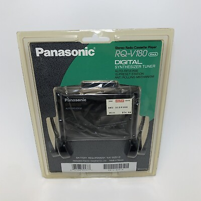 #ad Panasonic RQ V180 Auto Reverse Digital Synthesizer Tuner AM FM w Headphones NEW $149.99