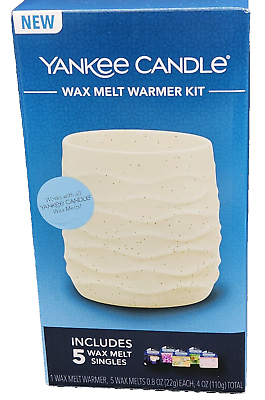 #ad Yankee Candle Wax Melt Warmer Kit Plus 5 Free Wax Melt Singles New In Box $24.00