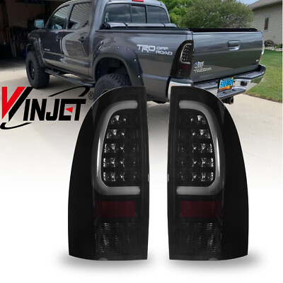 #ad LED Tail Lights For 2005 2015 Toyota Tacoma Smoke Rear Signal Brake Stop Lamps $150.99