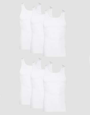 #ad Hanes Men#x27;s TAGLESS ComfortSoft White A Shirt 6 Pack Shirts Tank FreshIQ Value $18.10
