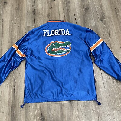#ad Reversible Jacket Florida Gators Men’s Size Large Bright Blue reflective Vintage $22.99