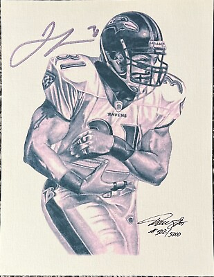 #ad LIMITED JAMAL LEWIS SIGNED 8.5X11 BALTIMORE RAVENS CANVAS PHOTO $19.99