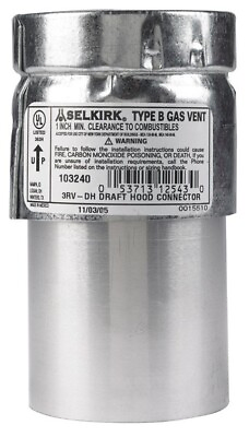 #ad Selkirk 103240 28 ga. Aluminum Galvanized Steel Draft Hood Connector 3 Dia. in. $15.61