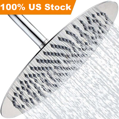 #ad 8quot; Round Chrome Bath Rainfall Shower Head Bathroom Rain Sprayer Stainless Steel $10.79