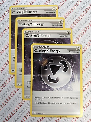 #ad 4x Pokémon TCG Coating Metal Energy 163 185 Vivid Voltage Uncommon NM M Playset $1.49