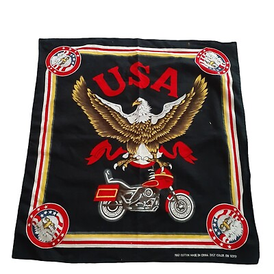 #ad Biker Bandana Patriotic Eagle USA Motorcycle Ride 20quot; x 20quot; $16.60