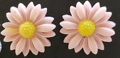 #ad One 1 Pair Fashion Earrings Pink Daisies Studs Posts .75quot; Diameter 81 $16.00