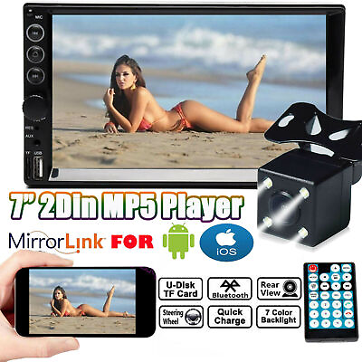 #ad Car Stereo Touch Screen 2 Din 7quot; FM Bluetooth Radio Audio MP5 PlayerRear Camera $72.10