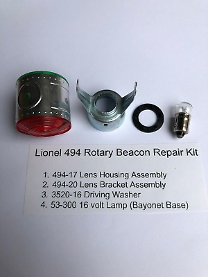 #ad Lionel 494 Rotary Beacon top complete kit w bracket driving washer amp; light bulb $23.65