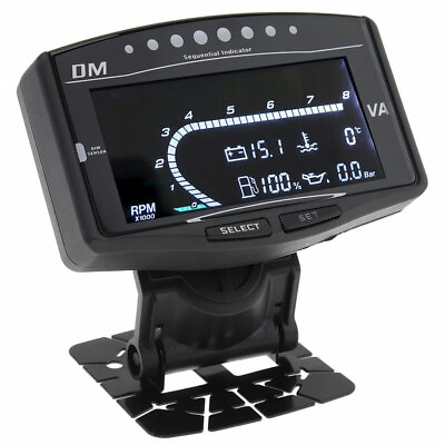#ad 5in1 Car Digital Oil Pressure Gauge Voltmeter Water Temp Fuel Level Tachometer $40.85