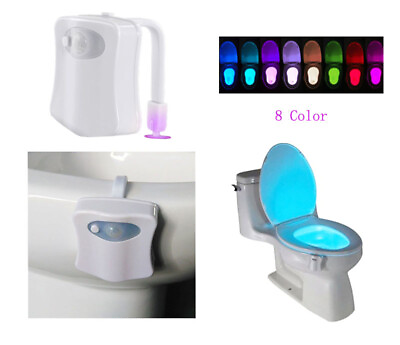 #ad TECHTONGDA 8 Color LED Motion Activated Toilet Auto sensing Night Light $5.50