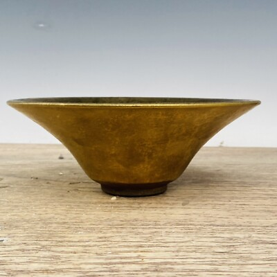 #ad 8“ China ancient Build a kiln gold oil drop Calyx bowl $425.00
