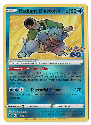 #ad Pokémon TCG Radiant Blastoise Pokémon GO 018 078 Holo Radiant Rare $4.31