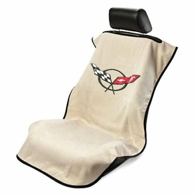 #ad 1 Seat Armour Seat Protector Cover Towel with C5 Corvette Logo Tan $38.95
