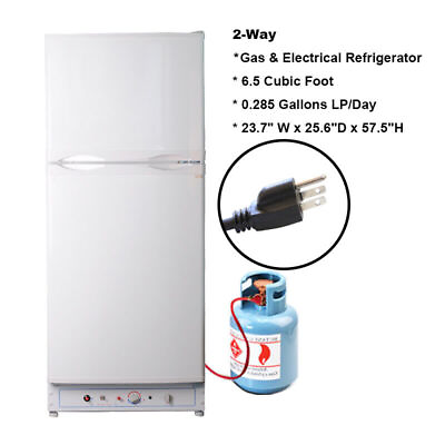 #ad Gas Fridge Propane Refrigerators Freezer 2 Way Fridge 6.5 cu AC 110V LPG Home RV $1499.00