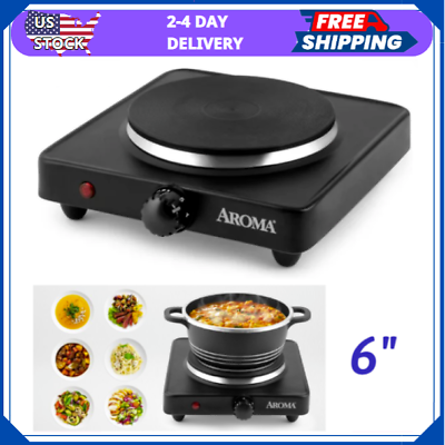 #ad Aroma 6quot; Electric Single Burner Die Cast Hot Plate Black NEW $17.38