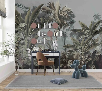 #ad 3D Tropical Plant Palm Leaf Wall Murals Wallpaper Murals Wall Sticker Wall 30 AU $199.99