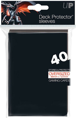 #ad Ultra Pro 40 pochettes Deck Protector Sleeves Oversized 89 x 127 mm Noir 85381 EUR 10.99