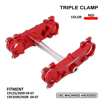 #ad Triple Tree Clamps Steering Stem For CR125 CR250R CRF250R CRF2450R 2004 2007 Red $140.99