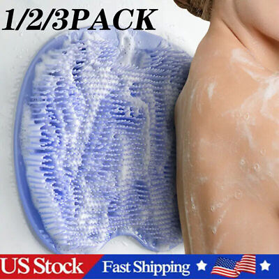 #ad Shower Foot Back Scrubber Massage Pad Body Bath Soft Brush Mat Cleaning Bathroom $6.89