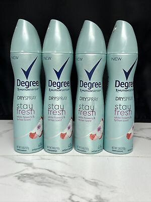 #ad 4 Pack Degree Antiperspirant Deodorant White Flowers and Lychee Dry Spray 3.8 BE $23.99